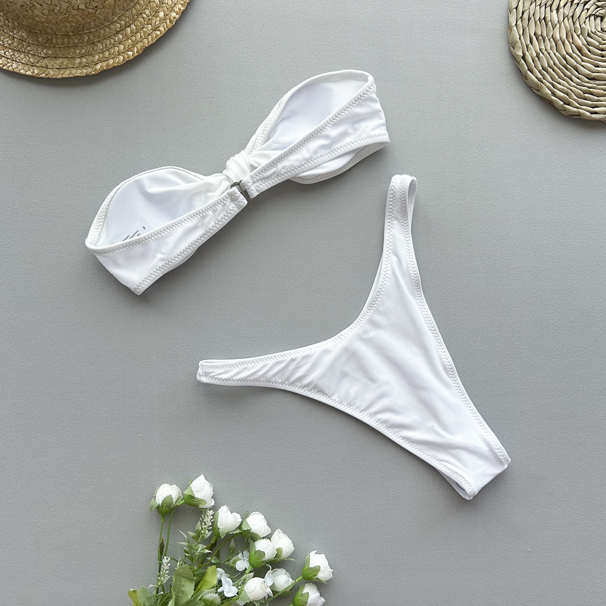 100g Weight Sexy Feel Of Sensation Briefs Panties Style Nylon Fabric Type 2 Pieces Set Quantity Swimming Pool, Beach Occasion Solid Color Pattern Demi Cup Bra Cup Women's Gender Women's Solid Color 2 Pieces Set Bikinis Swimwear 6