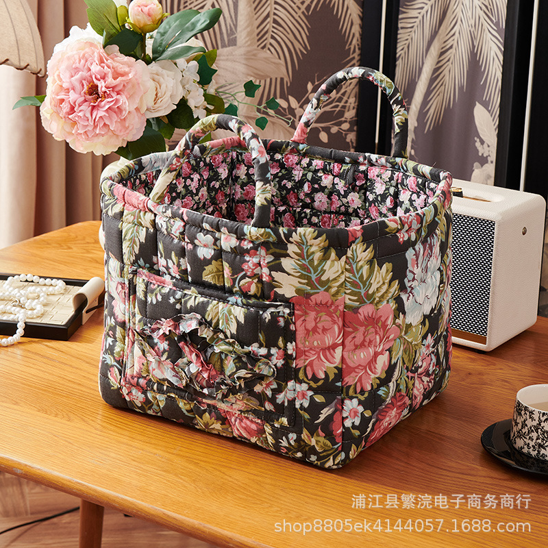 対外貿易輸出家庭布芸収納バスケット韓国式田園風携帯下着雑物整理枠機洗濯収納バスケット