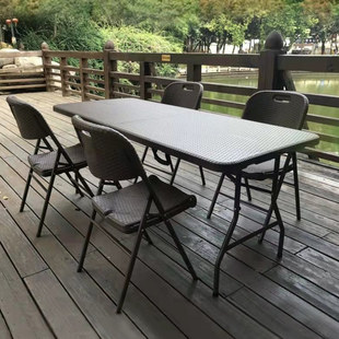 Ft Folding Table Dining Table Storage Space-saving 4-person 6-person Rectangular Simple Installation-free Balcony Outdoor Portable Table