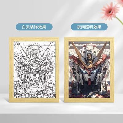 ガンダムライトペインティング男の子の誕生日プレゼントカップルクリエイティブハイエンドナイトライト装飾画アニメーションライトペインティング|undefined