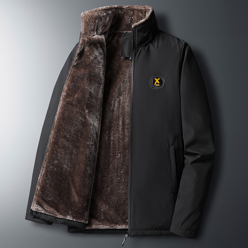 Ropa de invierno de cordero, chaqueta de algodón para hombre, 2024 otoño y invierno, chaqueta de algodón de mediana edad, chaqueta de algodón para papá