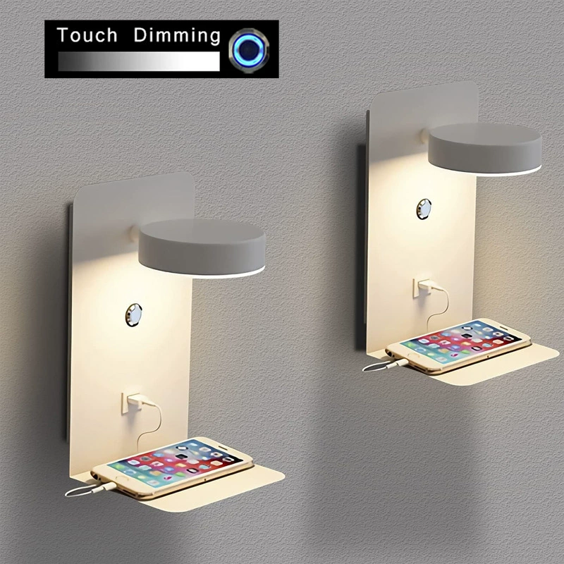 Touch sconce, LED minimalistic reading, lantern for bed, three colors, light luxury style