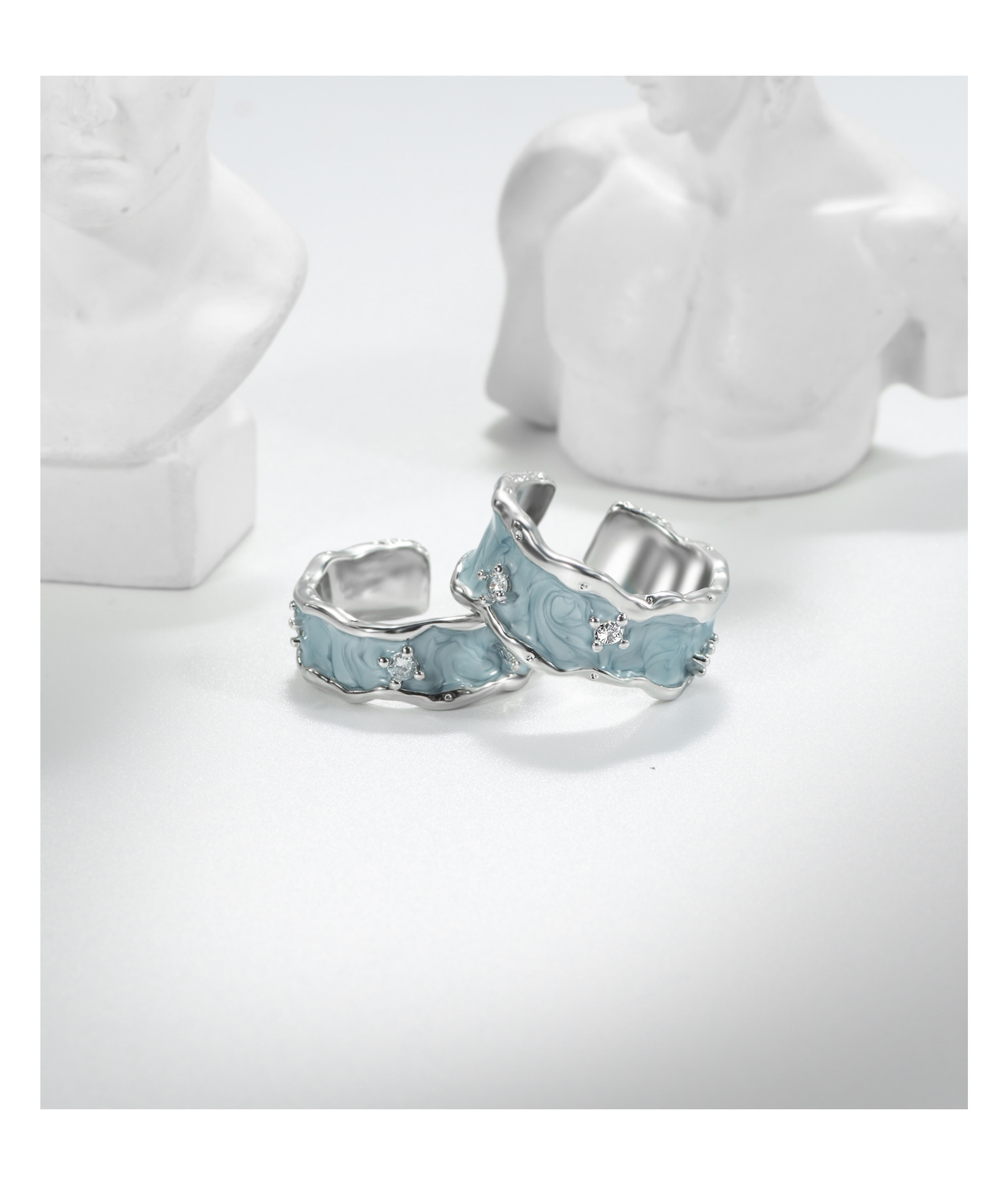 Fashion Geometric Copper Enamel Zircon Open Ring 1 Piece