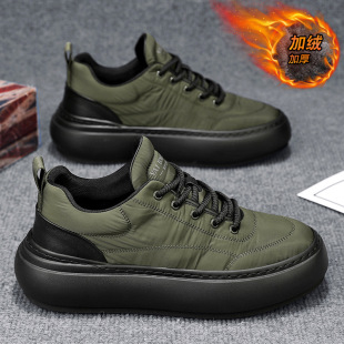 Men's winter thickened velvet casual warm two-cotton sneakers sports thick-soled anti-slip anti-cold down winter shoes