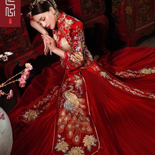 Xiuhefu 2025 New Plus-Size Wedding Dress 100kg Chinese-Style Wedding Gown Bride Outfit Dragon and Phoenix Robe Petite Xiuhe Kimono