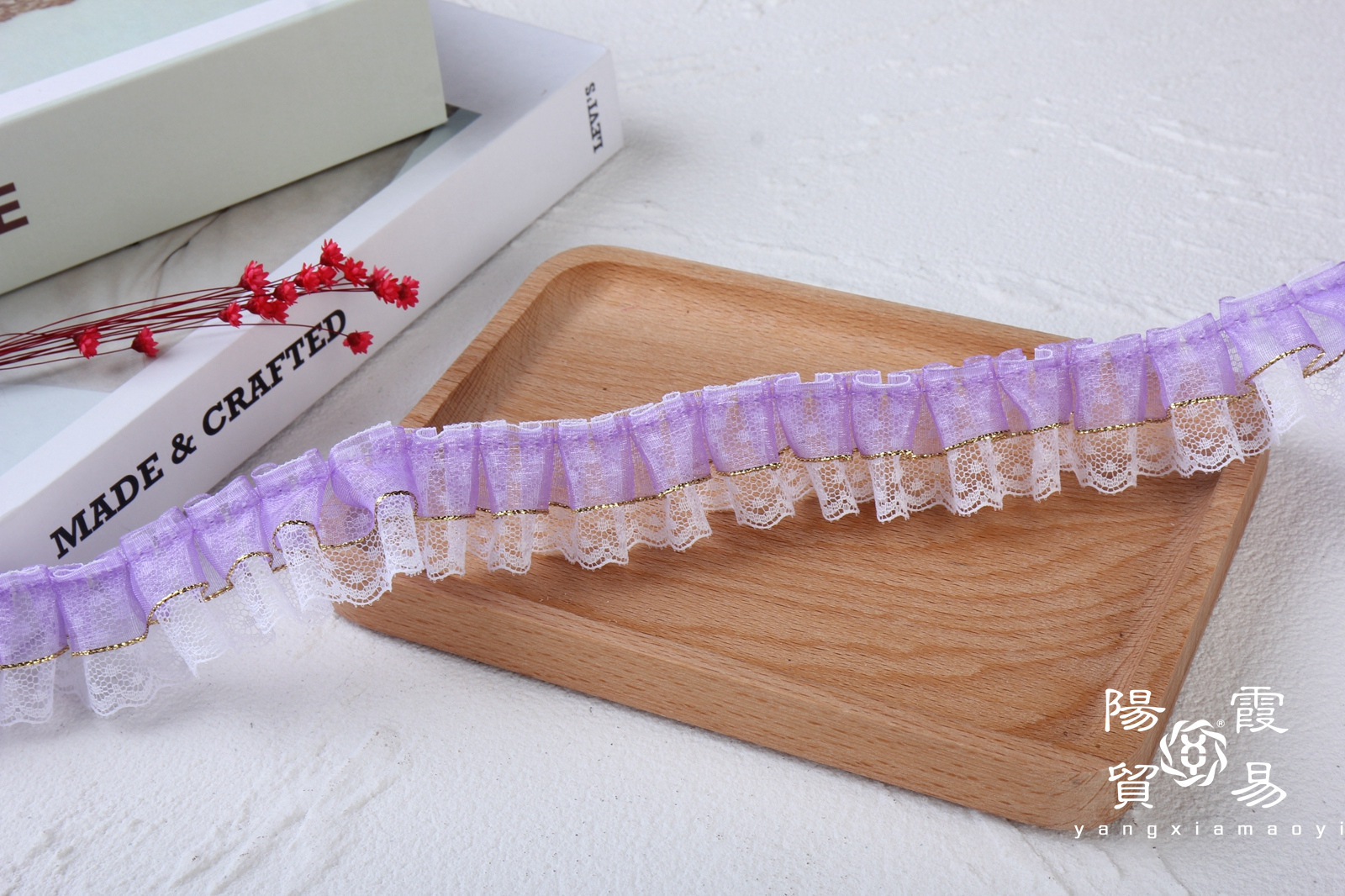 現物3.5cm金辺雪紗波点レース玩具家紡織バッグ工芸アクセサリースカート割引レース