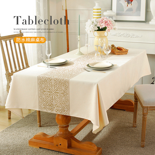 Cross-border Nordic thickened tablecloth anti-scalding rectangular coffee table towel household cotton and linen waterproof tablecloth wholesale dropshipping
