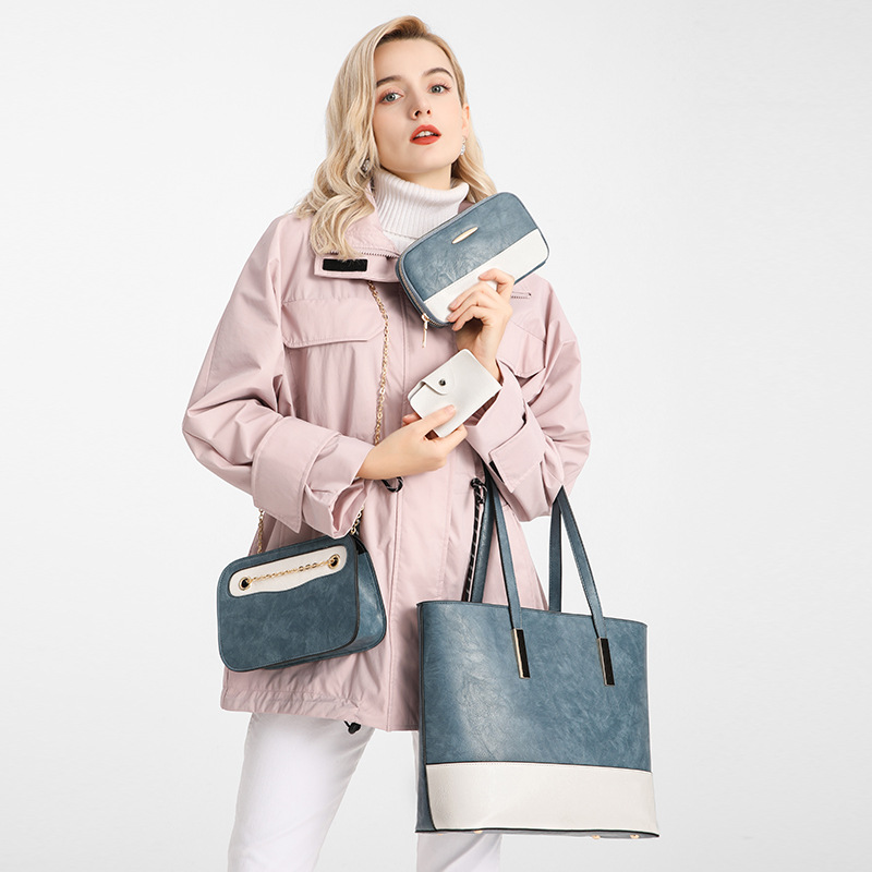 Women's bag 2024 new style large capacity handbag atmospheric fashion splicing ladies shoulder messenger bag_voghion.com