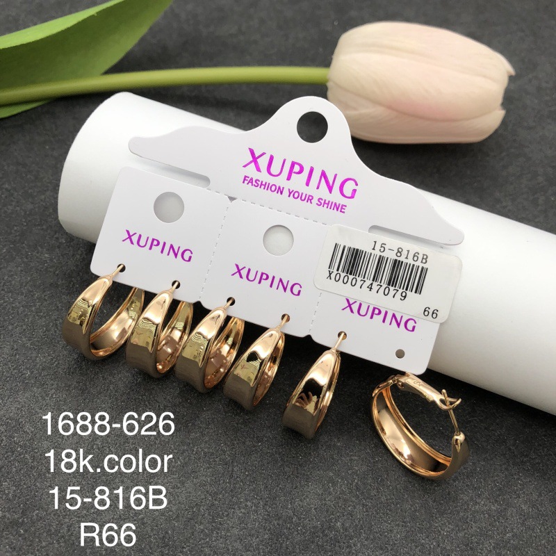 Pendientes de aro Xuping transfronterizos rusos de 18k con incrustaciones de diamantes, joyería de lujo ligero de alta gama al por mayor para mujer. image 44