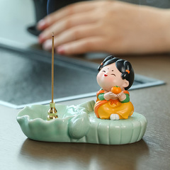 Creative Tang-style Ceramic Incense Burner for Home Deodorization, Line Incense Burner, Desk Ornament, Decorative Item, Sandalwood Agarwood Incense Tray