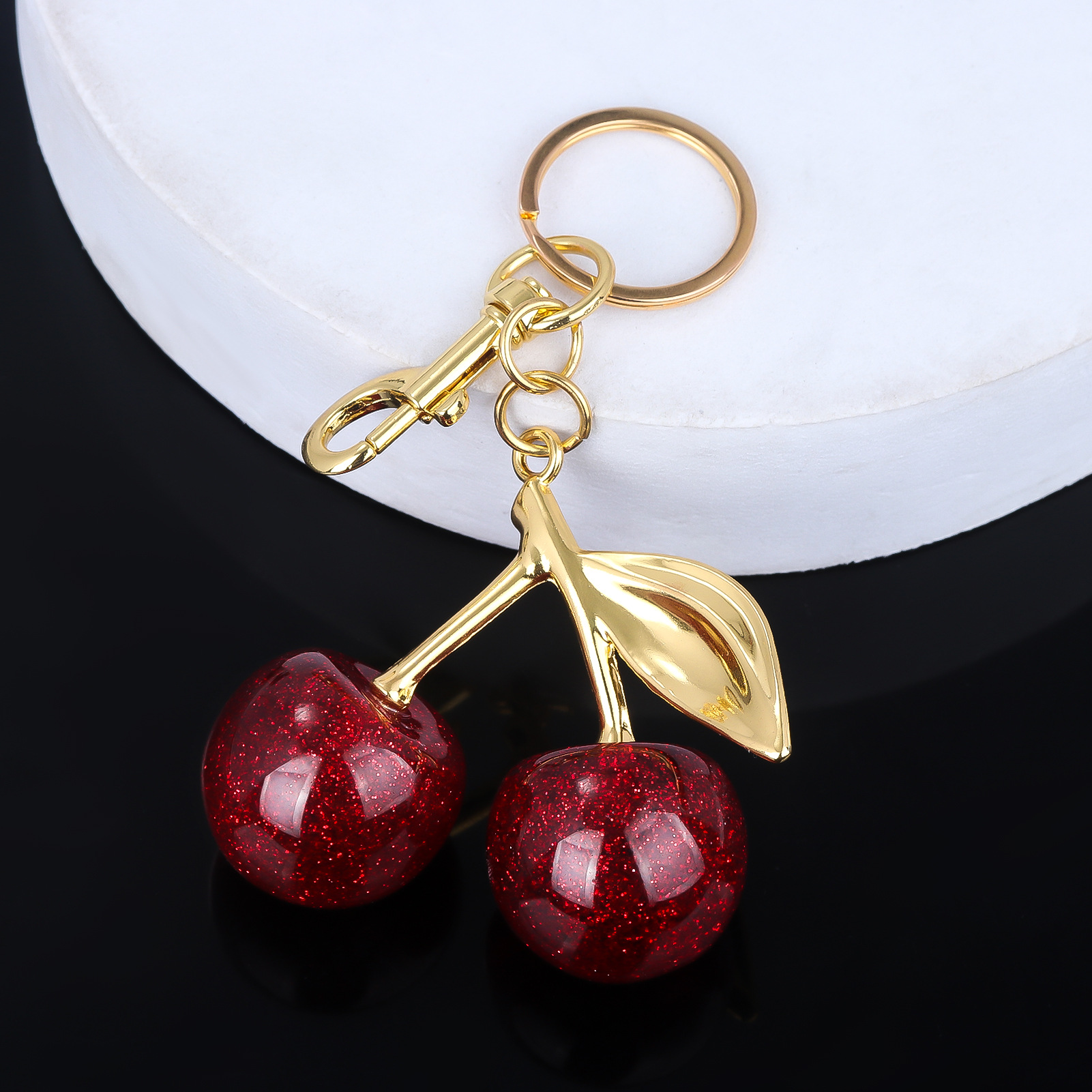 Cute Style Cute Cherry Resin Women's Bag Pendant Keychain