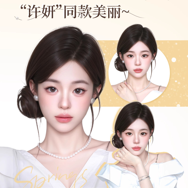 טבעת לשיער נפח ועבה של Connie Hair Bun, בדומה לסגנון של שו יאן, אביזר שיפוץ גבוה או נמוך