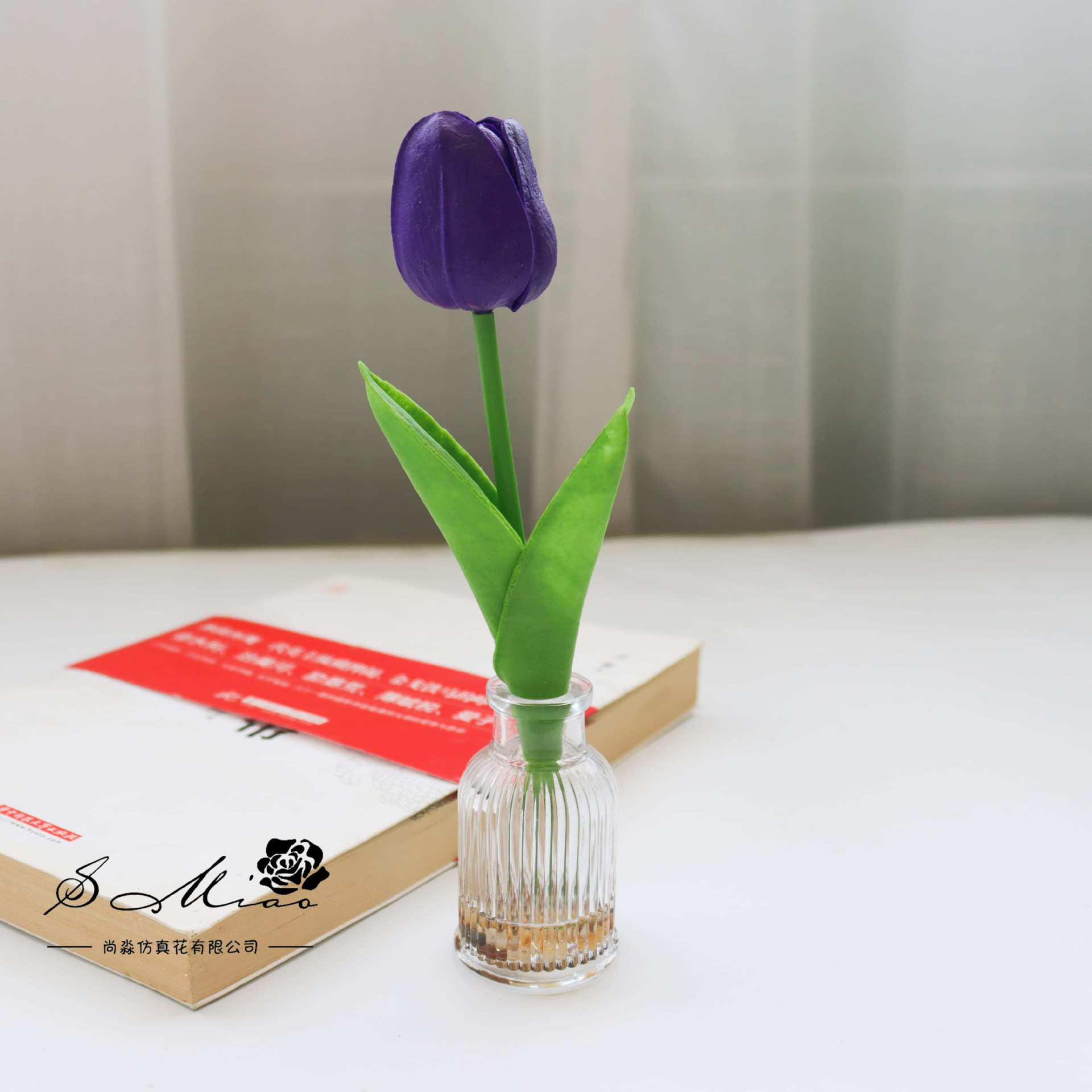 Flores falsas de vidrio de agua falsas tulipanas bonsai flor de moda decoración creativa plantación verde artificial simulación maceta image 9