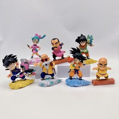 PVC彩雲台七龍珠7体セットQ版フィギュア孫悟空筋斗雲ガチャモデル飾り