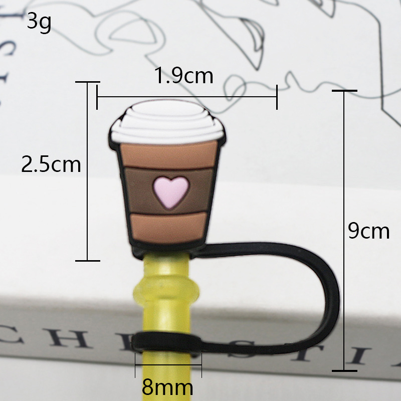 Tapa de paja Spot 7-8mm silicona linda mini muñeca parche tapón a prueba de polvo decoración de pajitas tapón a prueba de polvo