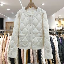 小香风轻薄棉服短款女2025冬季新款时尚气质圆领保暖外套