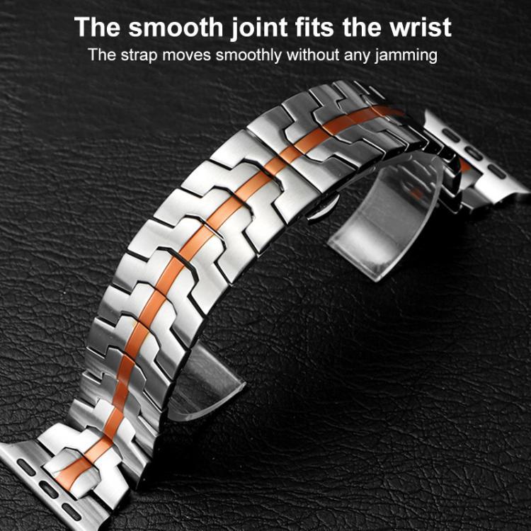 xDfind Iron Man Butterfly Buckle Correa de acero inoxidable para Apple Watch 42 / 44 / 45 / 46 / 49mm / A