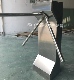 盾标防护手动单向双向三辊闸手推不锈钢半高单项旋转闸机工厂定制