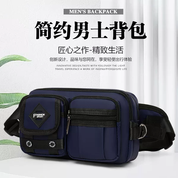 2026 Autumn and Winter New Outdoor Men's Waist Bag Trendy Crossbody Chest Bag Close-Fitting Running Sports Wallet Cross-Border Men's