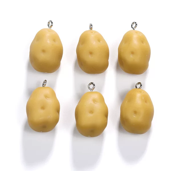 Simulated Miniature Food Toy DIY Accessory New Potato Pendant Resin Craft Pendant Three-Dimensional Wholesale
