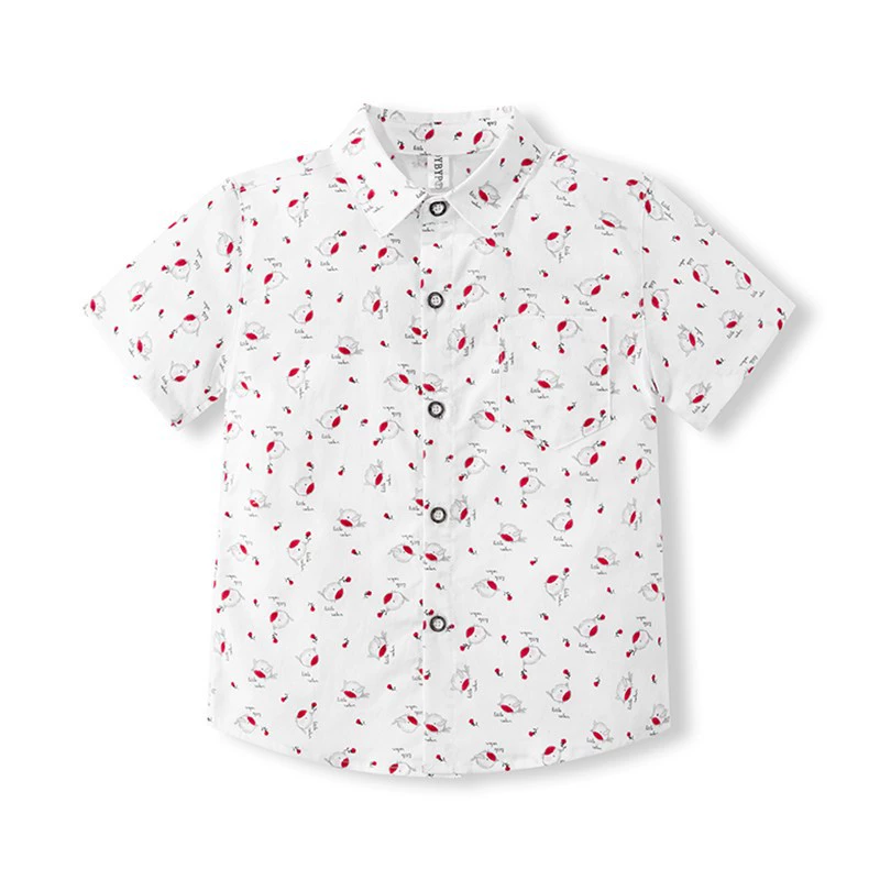 Детская одежда Детская птица мультяшный рисунок человек рубашка с короткими рукавами для мальчиков и девочек летняя одежда для детей