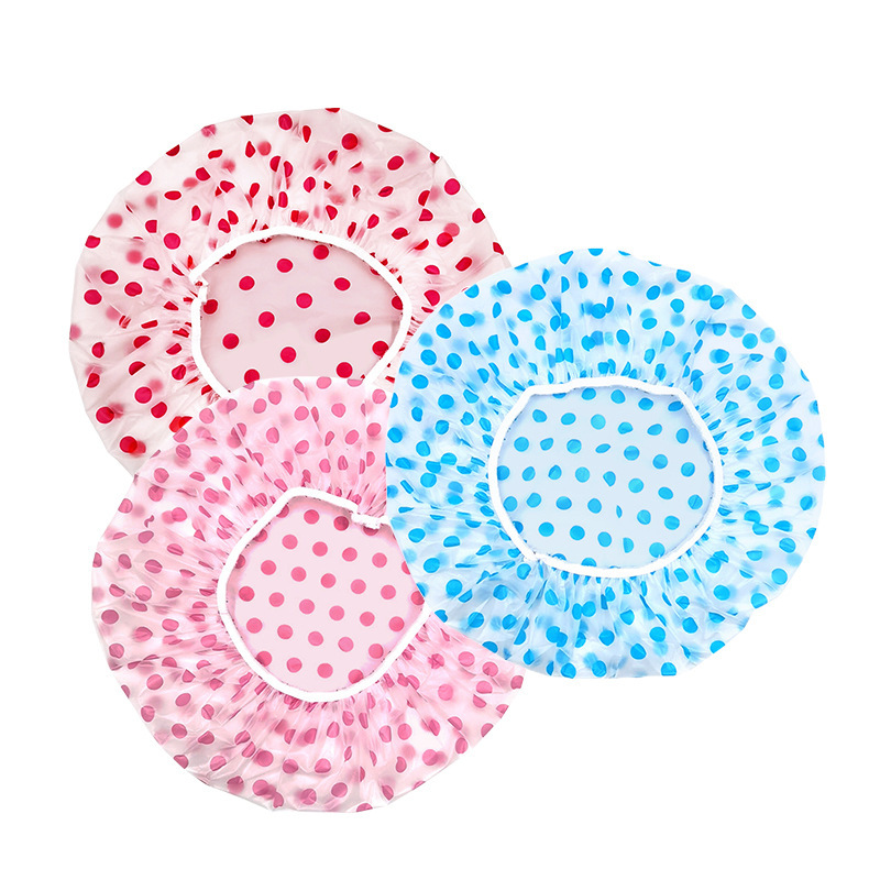 女性用の厚みのあるシャワーキャップ、防水入浴用、家庭用プリント大人用シャワーキャップ、油煙防止帽子、PEVA拡大シャワーキャップ|undefined
