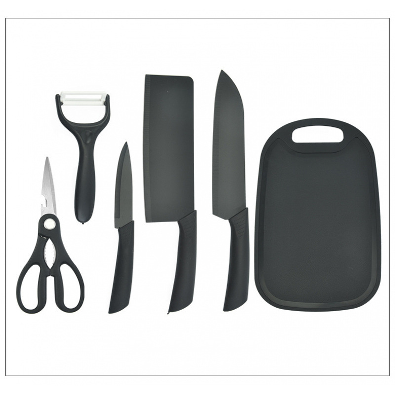 Juego de seis piezas con mango de paja de trigo - caja de extracción