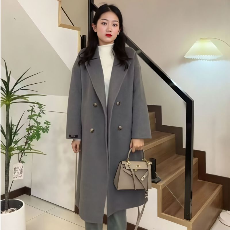 大衣女双面羊绒羊毛()女双面呢秋冬长款通勤时尚百搭韩系穿搭|undefined
