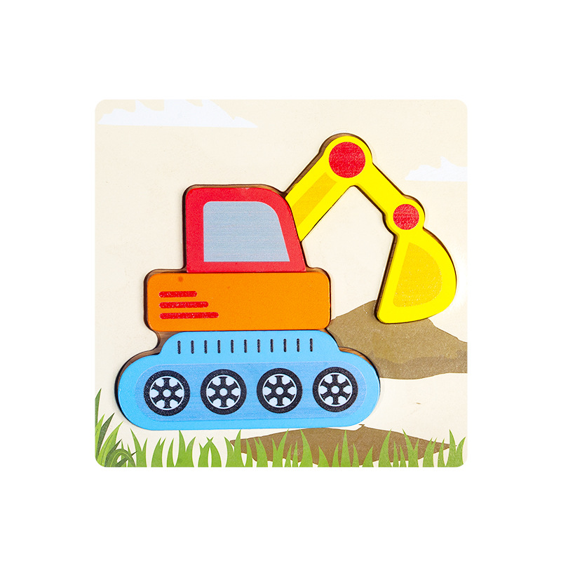 Kindergarten bebé rompecabezas de madera tridimensional juego de rompecabezas 1-3 educación temprana bebés y niños y niñas juguetes