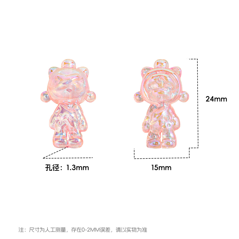 Heidi casa de dibujos animados niña oídos de gato pedículo resina brillante DIY accesorios de cuentas joyería llavero de cadena de teléfono móvil