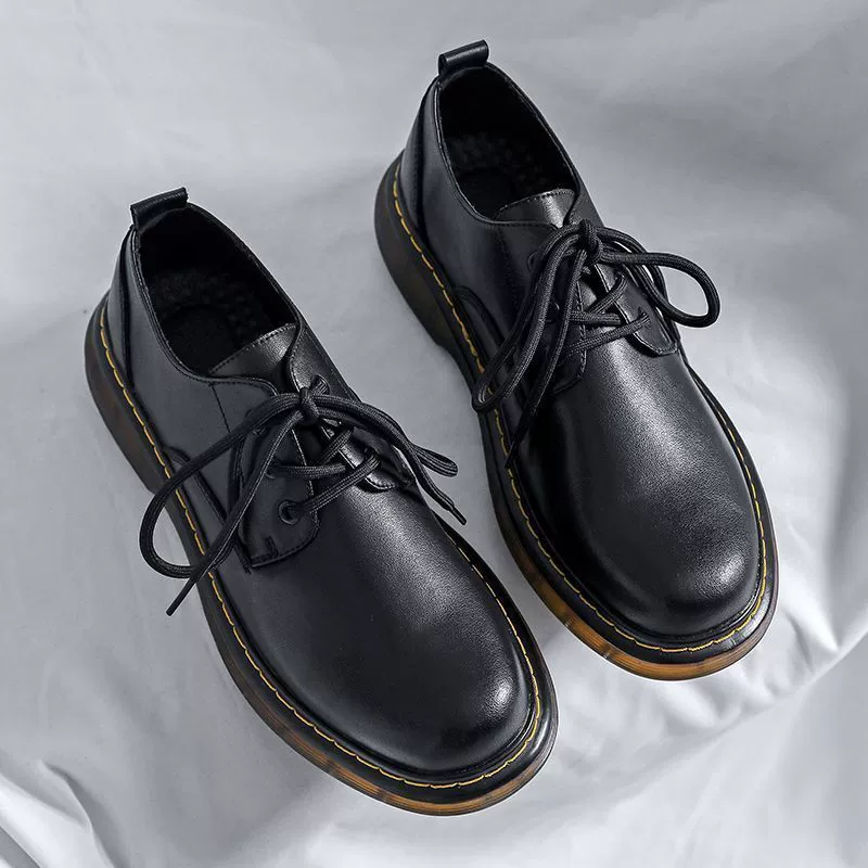 Низкие кожаные туфли Martens, английский стиль, натуральная кожа, крупная платформа, 38–44