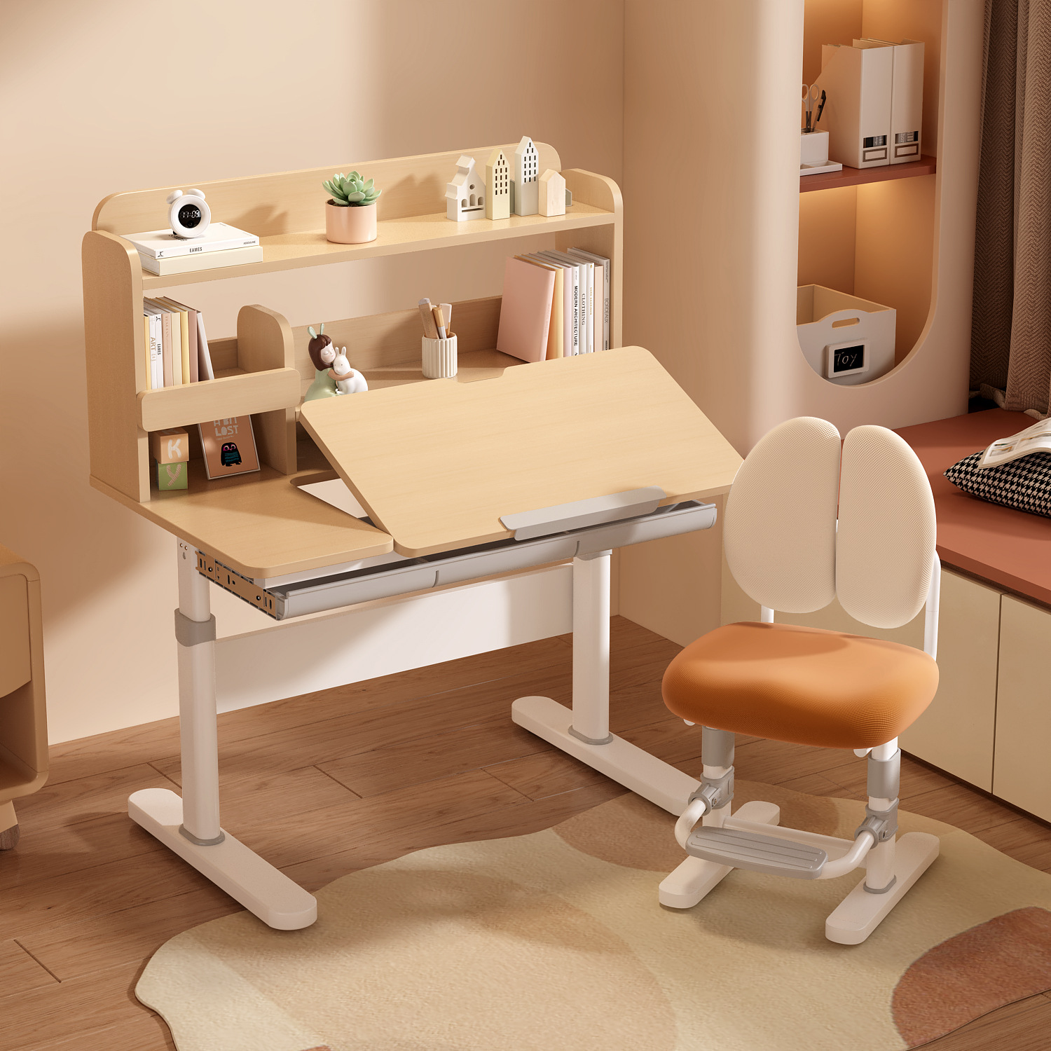 259 youth wood color standard version (a set of tables and chairs)