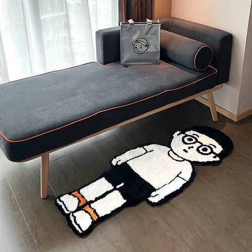 Fun cartoon cute bedside imitation cashmere rug home bedroom anti-slip rug thick study room rug living room soft
