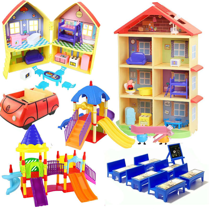 Children play house pig toy car large house suit full set Villa accessories a family of four girls wholesale Children play house pig toy car large house suit full set Villa accessories a family of four girls wholesale