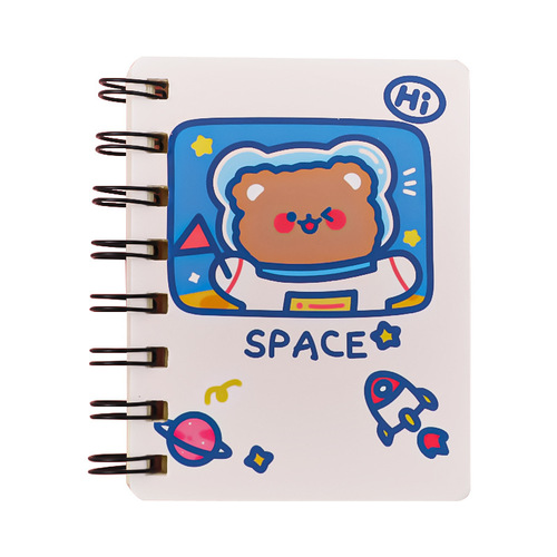 Cartoon Astronaut Coil Notebook Student Cute Pocket Notepad A7 Blank Word Note Small Book Wholesale