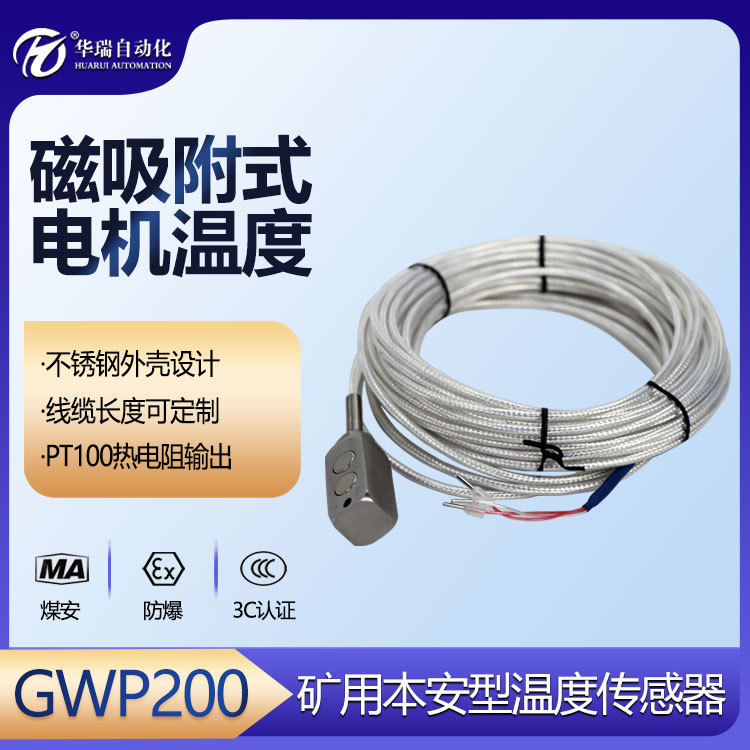 华瑞GWP200井下测温探头PT100铂电阻温度监测仪防爆温度传感器
