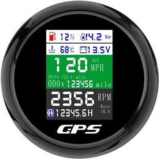 85mm����һ�๦�ܱ� GPS�ٶ�����D��Ӌ�r��λ늉��͉�ˮ��12V24V