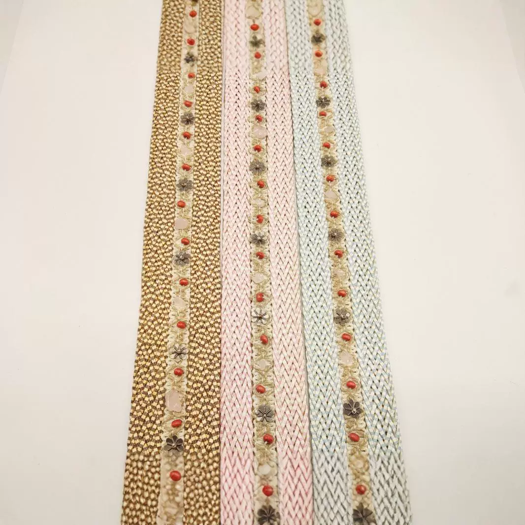 Пятно новый ретро маленький ароматный ветер ручной гвоздь бусы камень хлопок конопляная лента