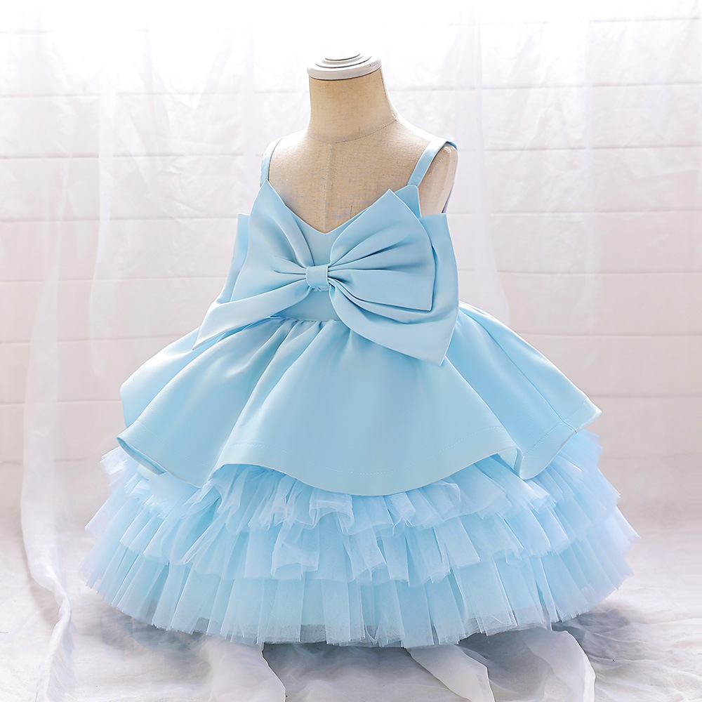 Nuevo Vestido de Fiesta de Cumpleaños para Bebés y Niñas Pequeñas, Estilo Europeo y Americano, con Tirantes, Lazo y Falda Tutú, de Amazon