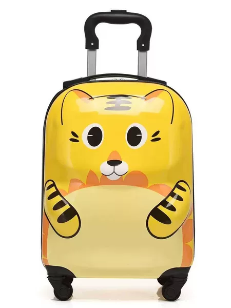 Children's luggage 18inch Cute cartoon animal trolley case with quiet universal wheels, carry-on suitcase, travel case with logo print