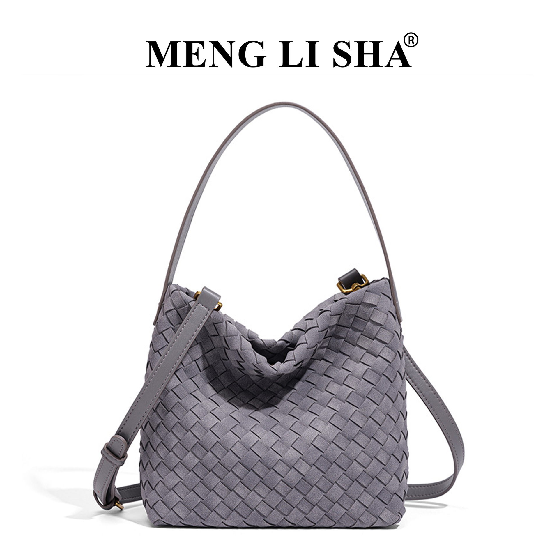 Women's 2026 New Luxury Woven Bucket Bag - Versatile Commuter European & American Fashion Shoulder Crossbody Tote Bag - Thumbnail 8