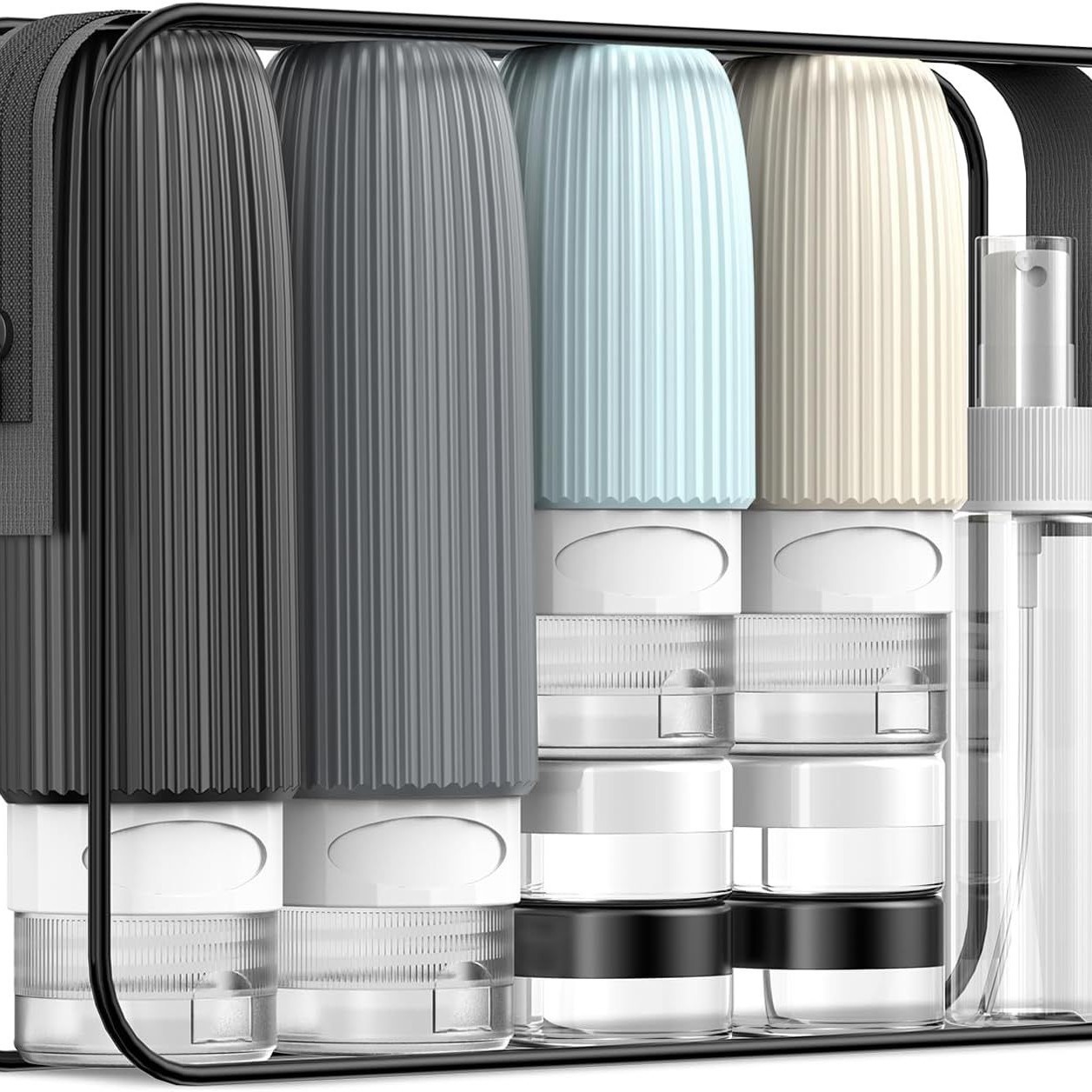 跨境热销18件旅行瓶套装防漏硅胶分装瓶可挤压洗漱容器的旅行配件