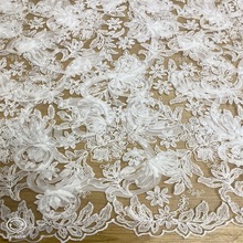 電腦網布綉花盤綉三合一蕾絲花邊中式時尚仙女童裝面料 禮服漢服