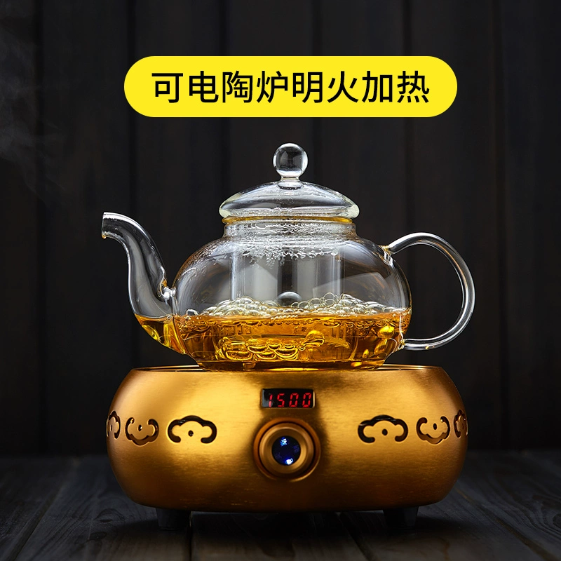 Glass teapot, flavored tea, red (black) tea, tea set, increased thickness