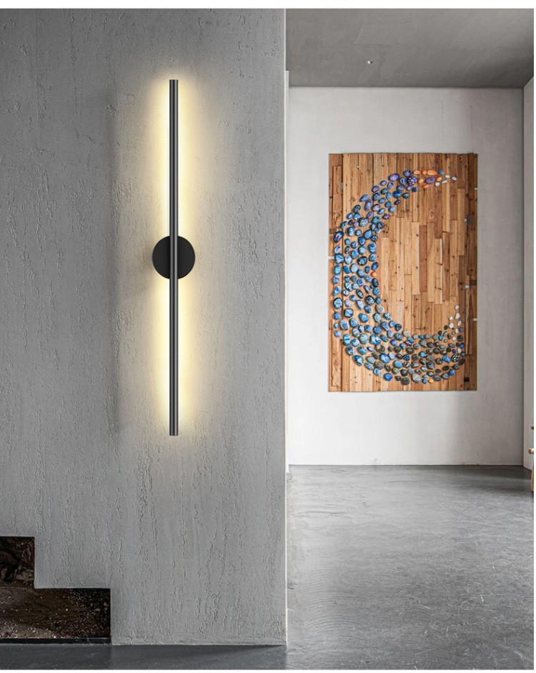 Luz LED lineal de tira larga para interiores, para dormitorio, mesita de noche, pared de fondo de la sala de estar, pasillo, lámpara de pared Zhongshan moderna y minimalista para uso doméstico.