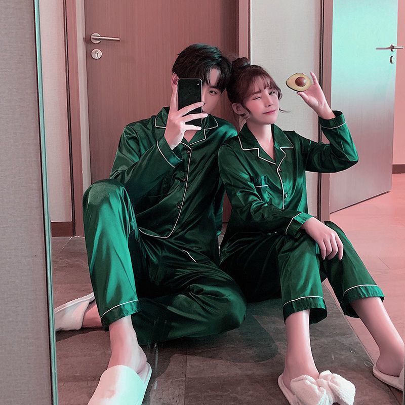 S 그린 더블 길이 아이스 실크 커플 가디건