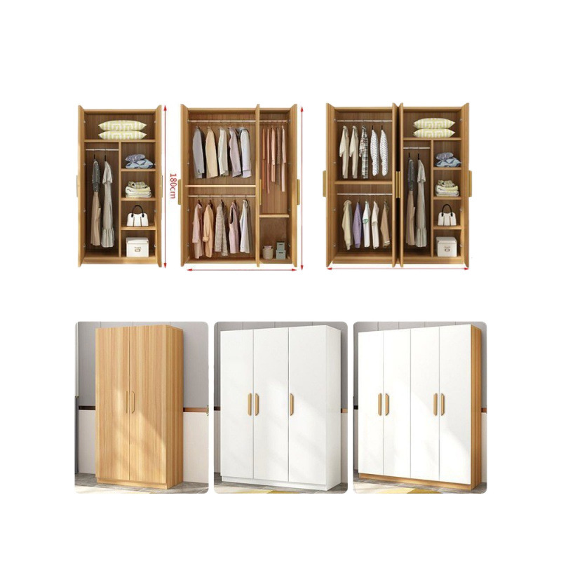 Armario doméstico dormitorio puerta abierta armario de madera sólida pequeño tipo de casa fácil de ensamblar armario armario de alquiler armario de almacenamiento image 6