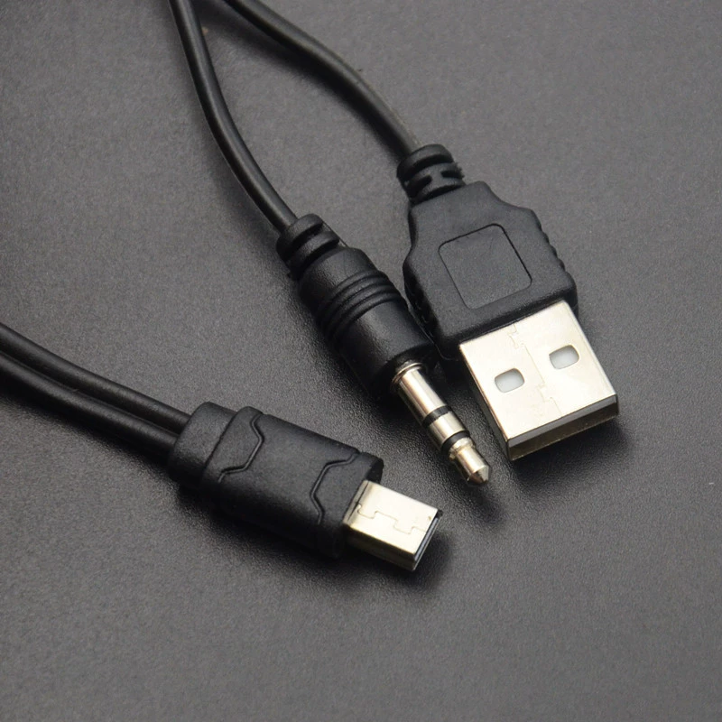Двухрядный аудио кабель mini5p один штекер на два USB к мини 3.5 мм динамик аудио один увод и два кабеля зарядки