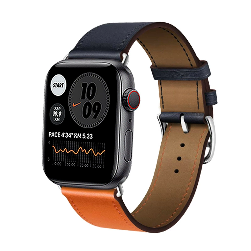 Подходит для iwatch345678910 поколения SE верхний слой Кожа Crazy Horse Ніу кожа ремешок для Apple Watch