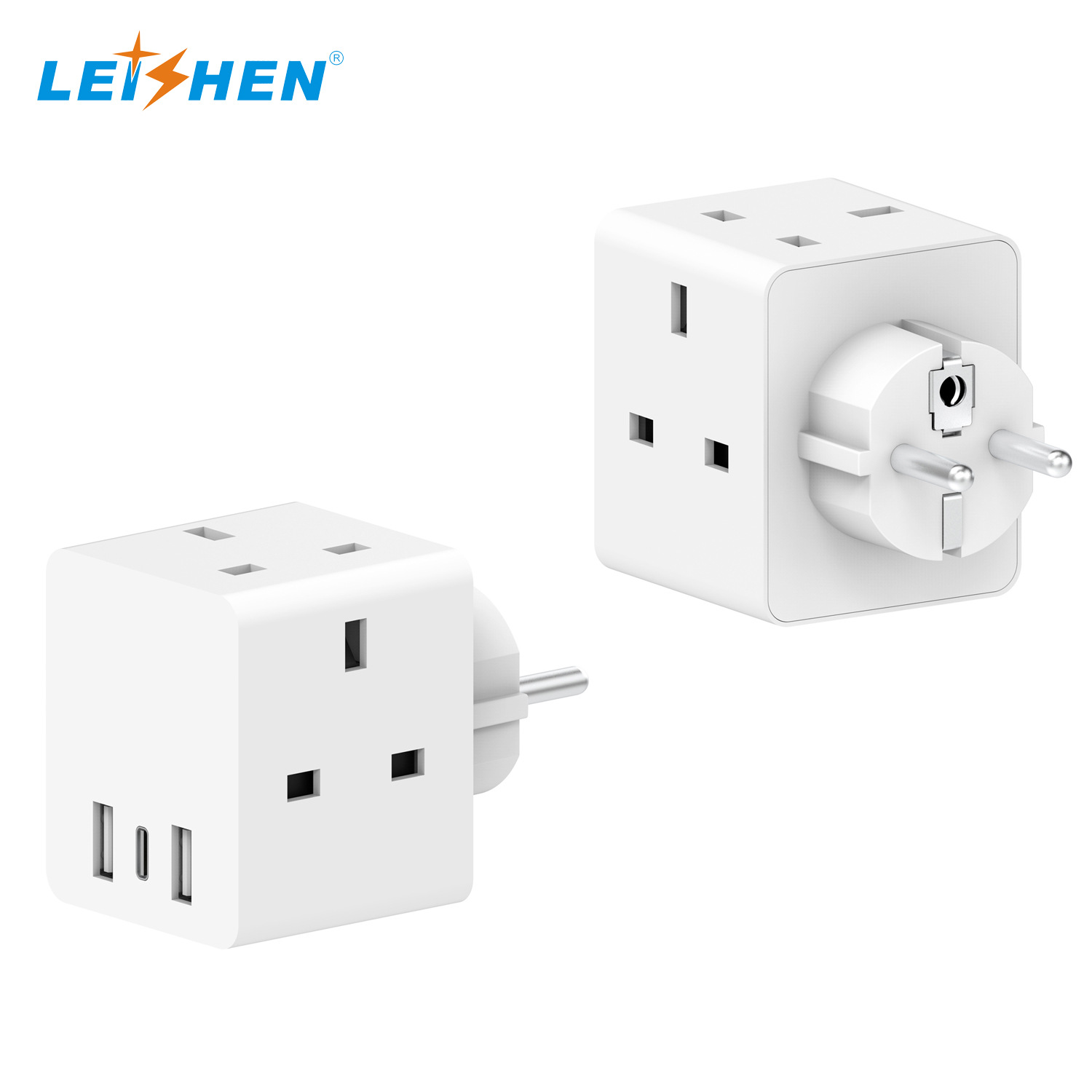 亚马逊便携式转换插头  欧规转英规转换插头英规转欧规插头